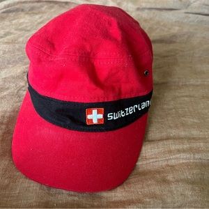 HAT CAP SWITZERLAND ALPHORN EMBROIDERED RED WHITE BLACK ADJUSTABLE CLASSIC PIECE